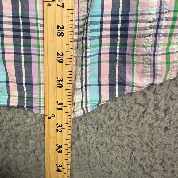 Ralph Lauren Shirt Mens 2XL Multicolor Plaid Slim Fit Seersucker Short Sleeve - Picture 7 of 8